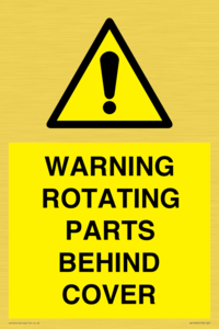 WARNING ROTATING PARTS BEHIND COVER